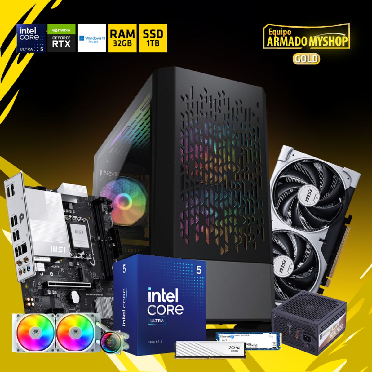 GENERICO - PC GAMER GOLD - INTEL Core Ultra 5 225 - M/B MSI H810M-B