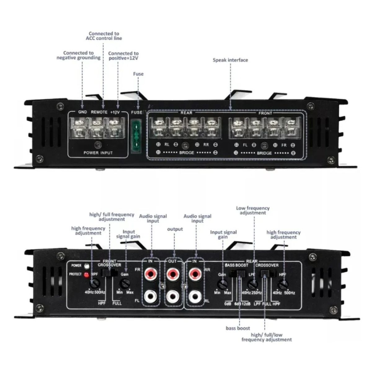 ADLIU - Amplificador De Audio Para Auto 4 Canales C-286 7800w 12v Ab