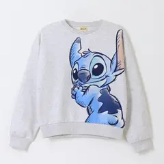 DISNEY - Polerón Cerrado Niña Personaje Lilo & Stitch Gris