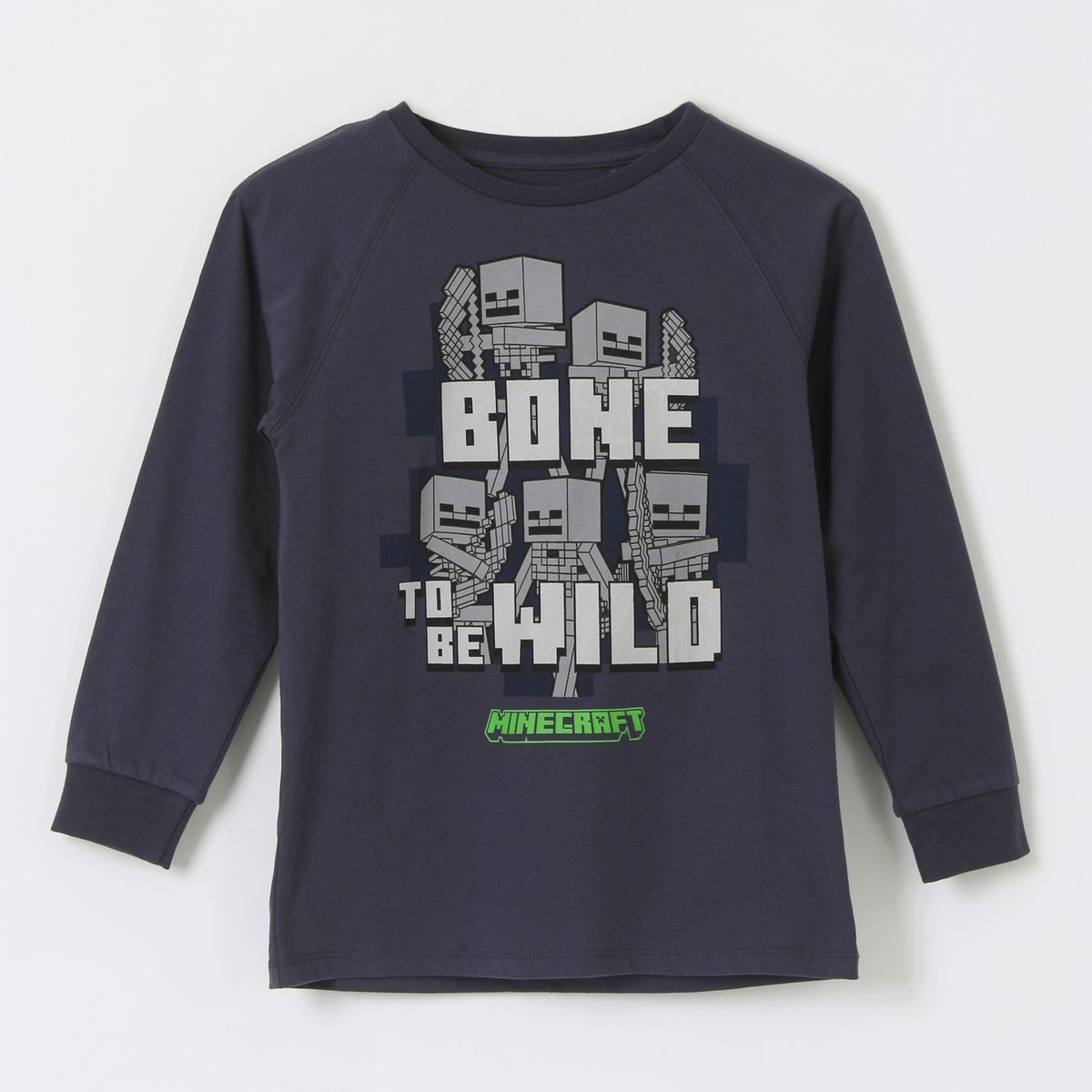 MINECRAFT - Polerón Cerrado Niño Bone To Be Wild Gris Minecraft