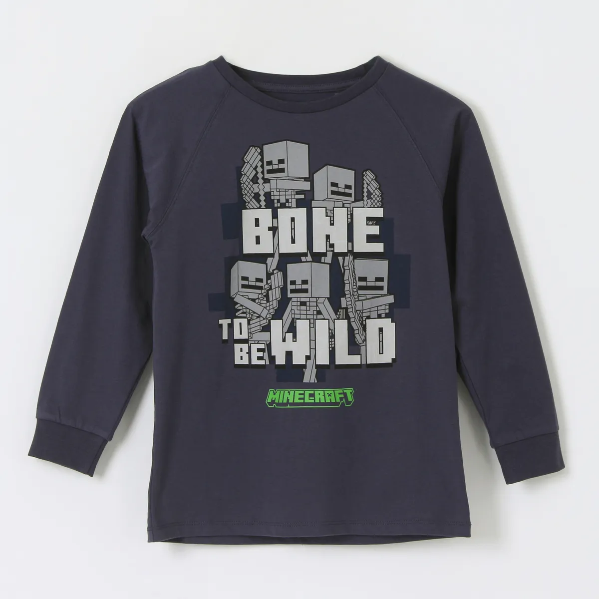 MINECRAFT - Polerón Cerrado Niño Bone To Be Wild Gris Minecraft