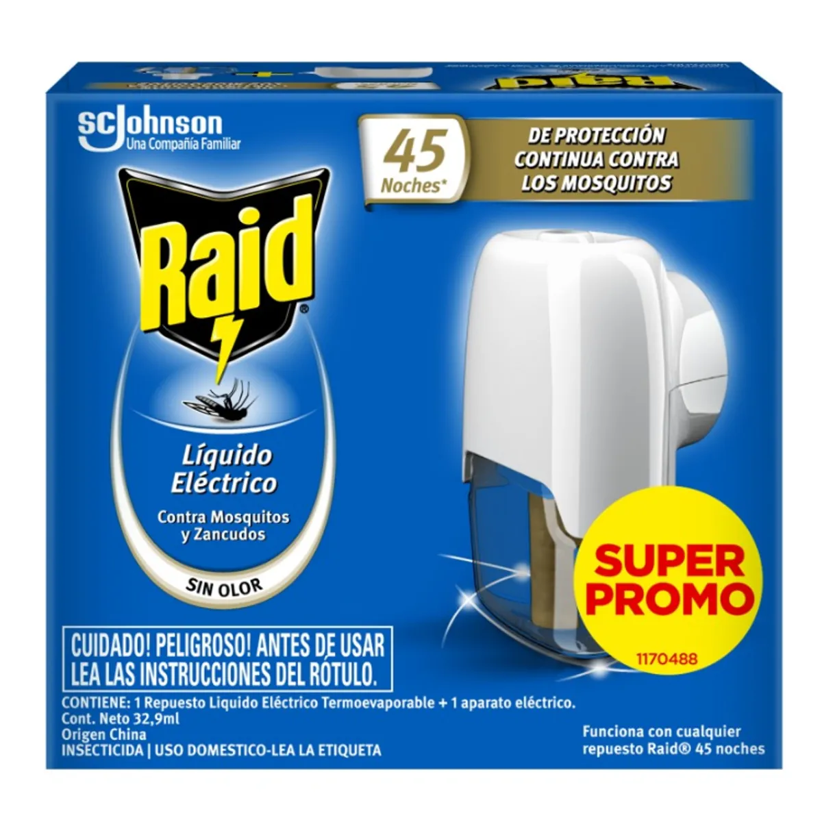 RAID - Insecticida eléctrico para 45 noches aparato + repuesto raid