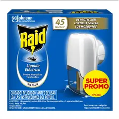 RAID - Insecticida eléctrico para 45 noches aparato + repuesto
