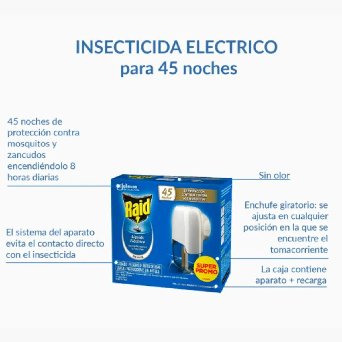 Insecticida Eléctrico Para 45 Noches Aparato Raid, marca RAID - Foto 2
