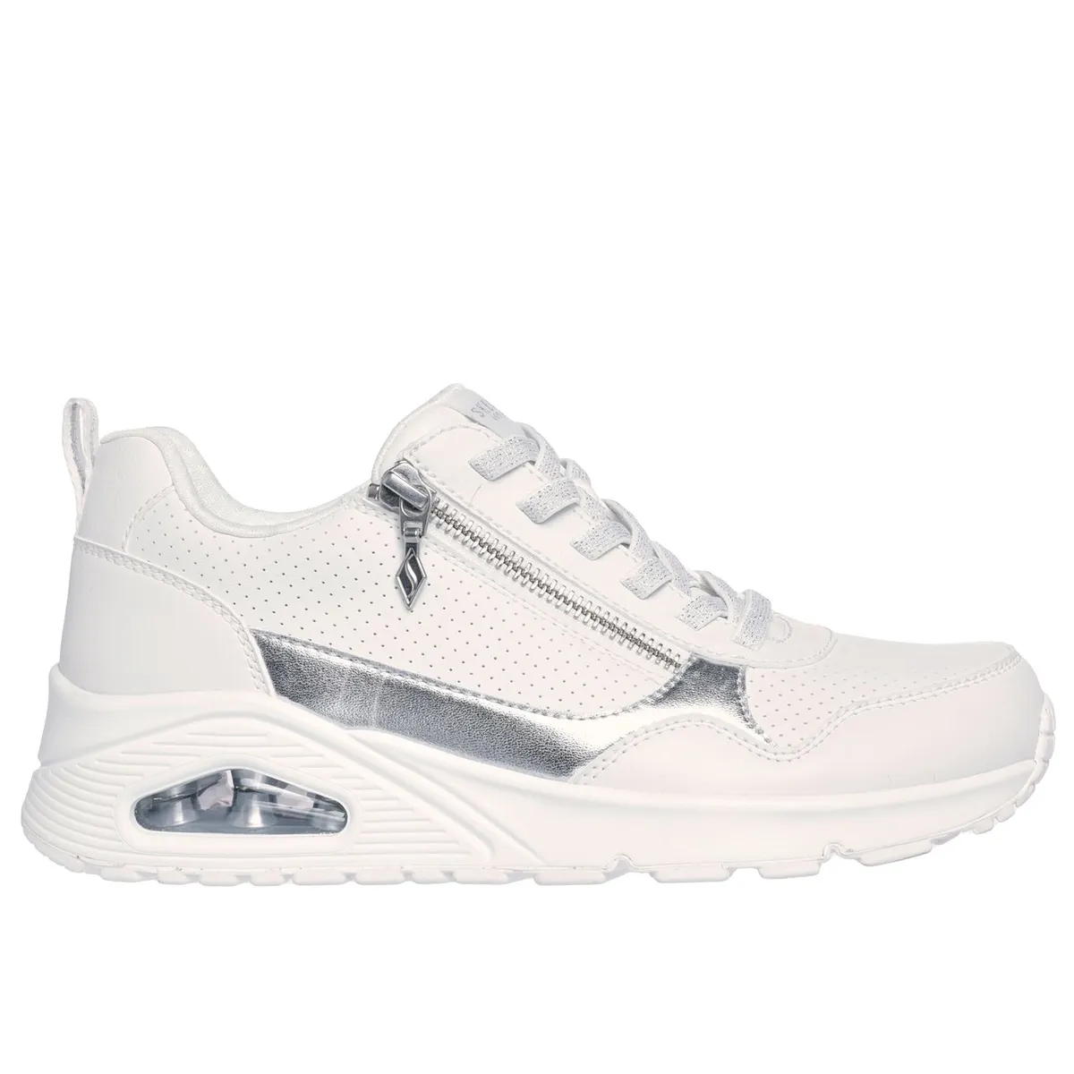 SKECHERS - Zapatillas Mujer Uno Metallic Sliders Blanco Skechers