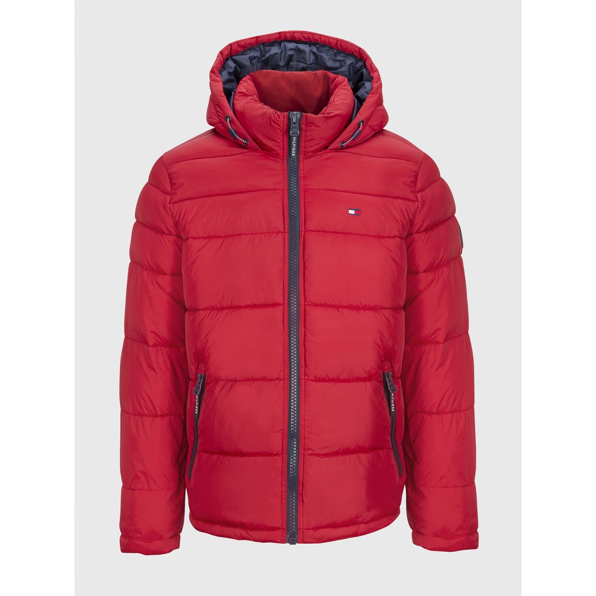 TOMMY HILFIGER - Parka Acolchada Con Gorro Rojo Tommy Hilfiger