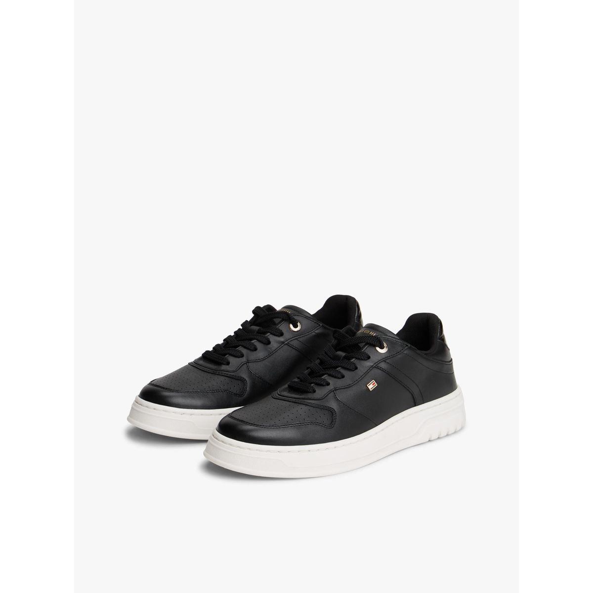 TOMMY HILFIGER - Zapatillas De Cuero Suela Cupsole Negro Tommy Hilfiger