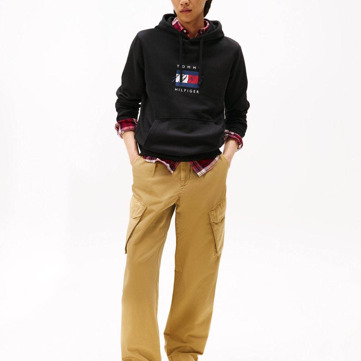 TOMMY HILFIGER - Polerón Hoodie Con Logo Gráfico Negro Tommy Hilfiger