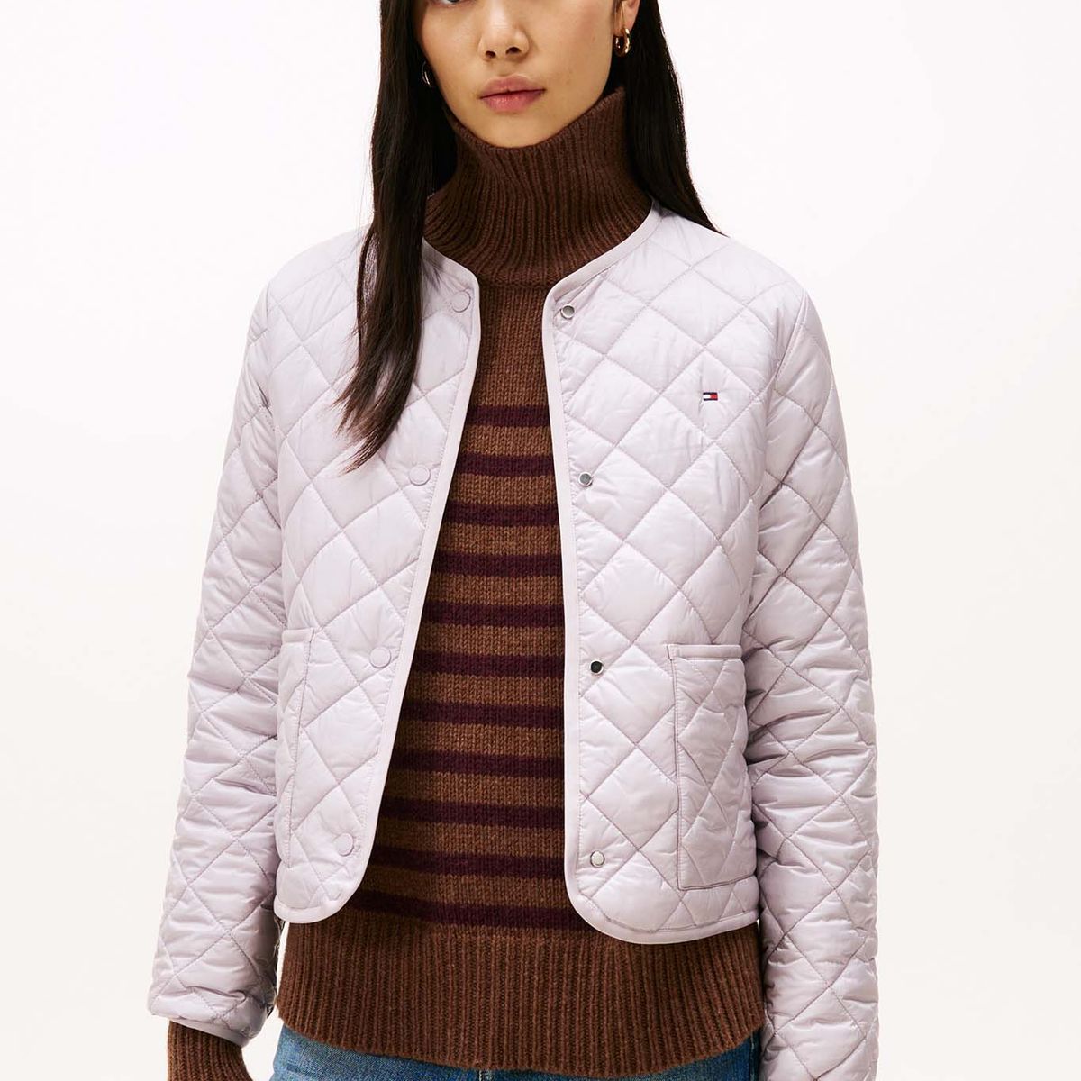 TOMMY HILFIGER - Chaqueta Acolchada Ligera Lila Tommy Hilfiger