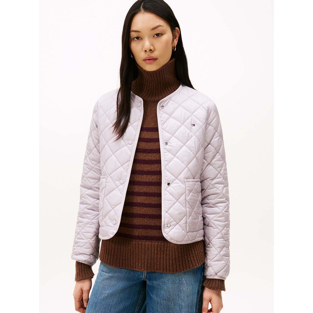 TOMMY HILFIGER - Chaqueta Acolchada Ligera Lila Tommy Hilfiger