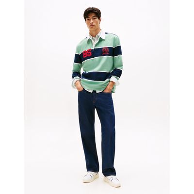 Imagen 2 del producto Polo De Rugby A Rayas Relaxed Fit Verde Tommy Jeans
