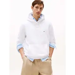 TOMMY HILFIGER - Polerón Hoodie Essential Con Logo Blanco