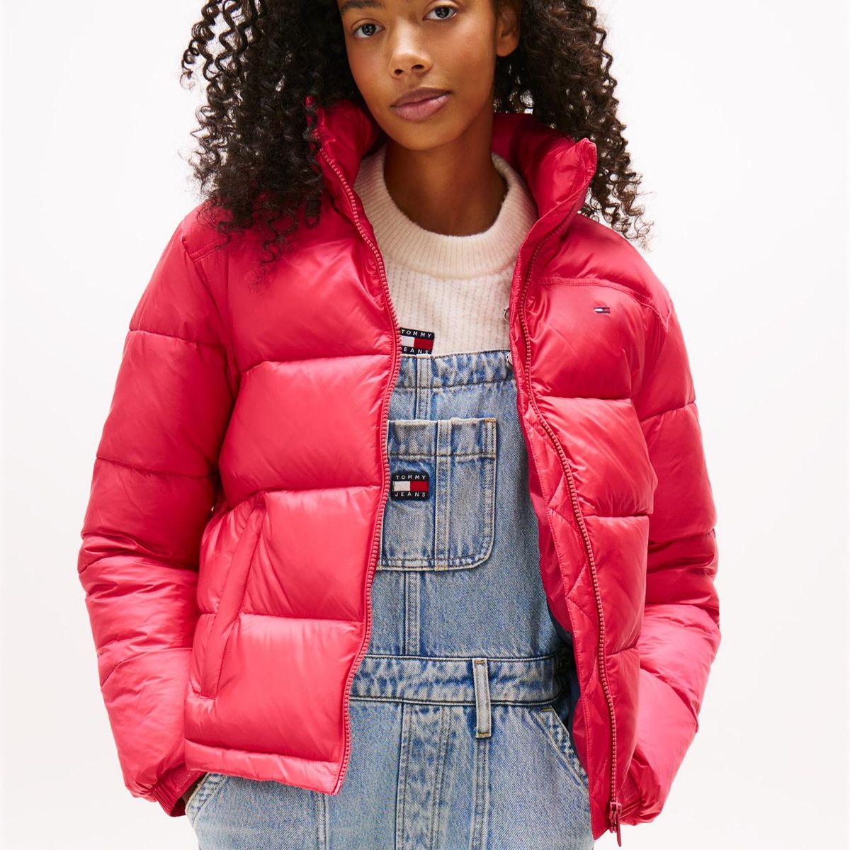 TOMMY HILFIGER - Parka Hooded Acolchada Packable Rosado Tommy Jeans