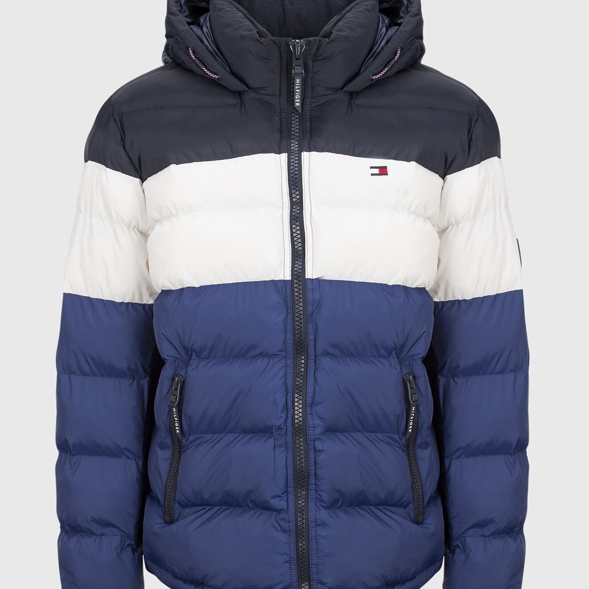 TOMMY HILFIGER - Parka Acolchada Con Gorro Azul Tommy Hilfiger