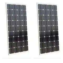 GENERICO - Pack X2 Panel Solar Feelpower 100w Energía Renovable Negro 12v 36 celdas