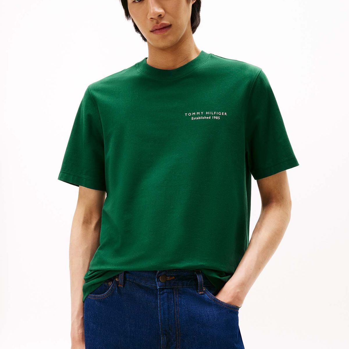 TOMMY HILFIGER - Polera Con Logo Estampado Verde Tommy Hilfiger