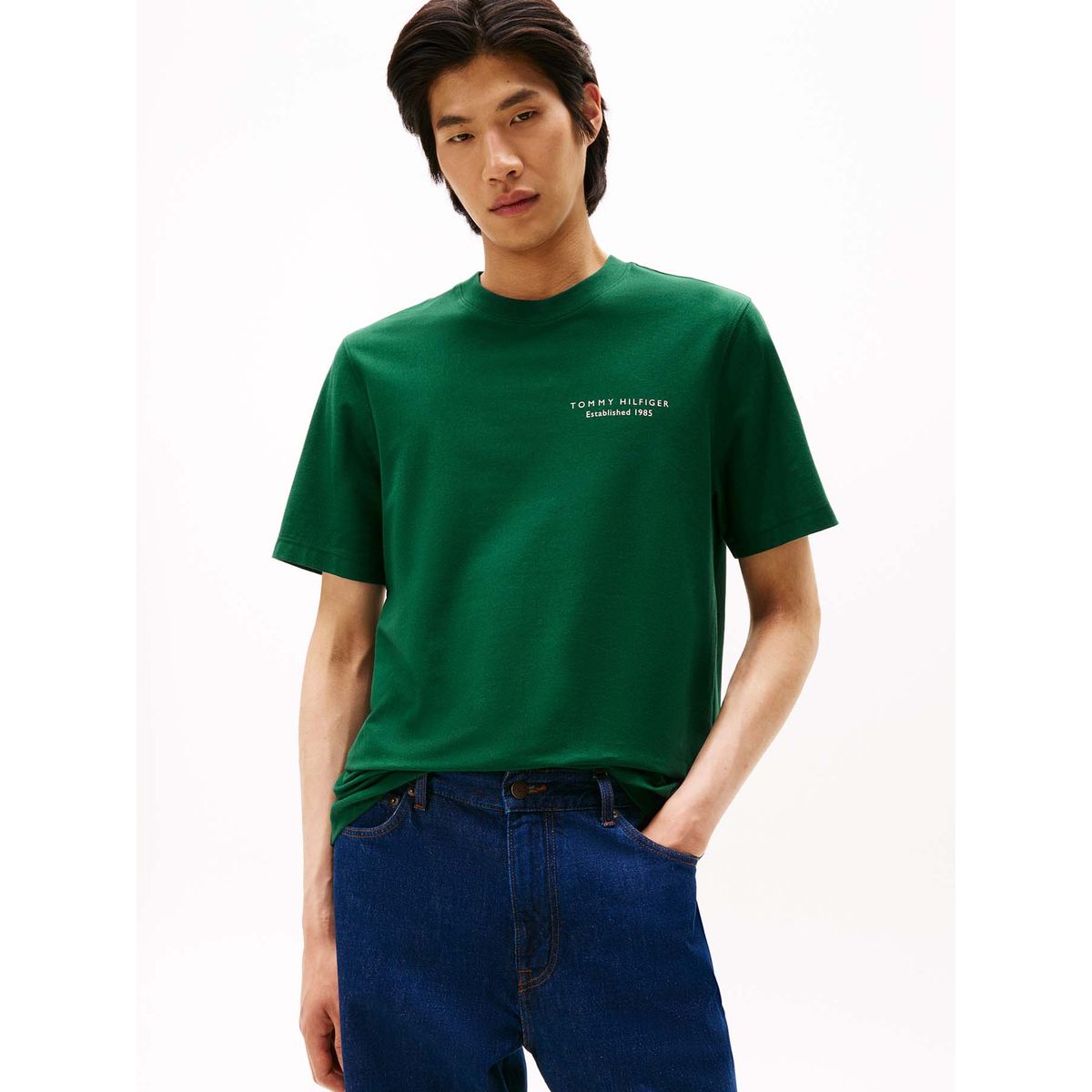 TOMMY HILFIGER - Polera Con Logo Estampado Verde Tommy Hilfiger