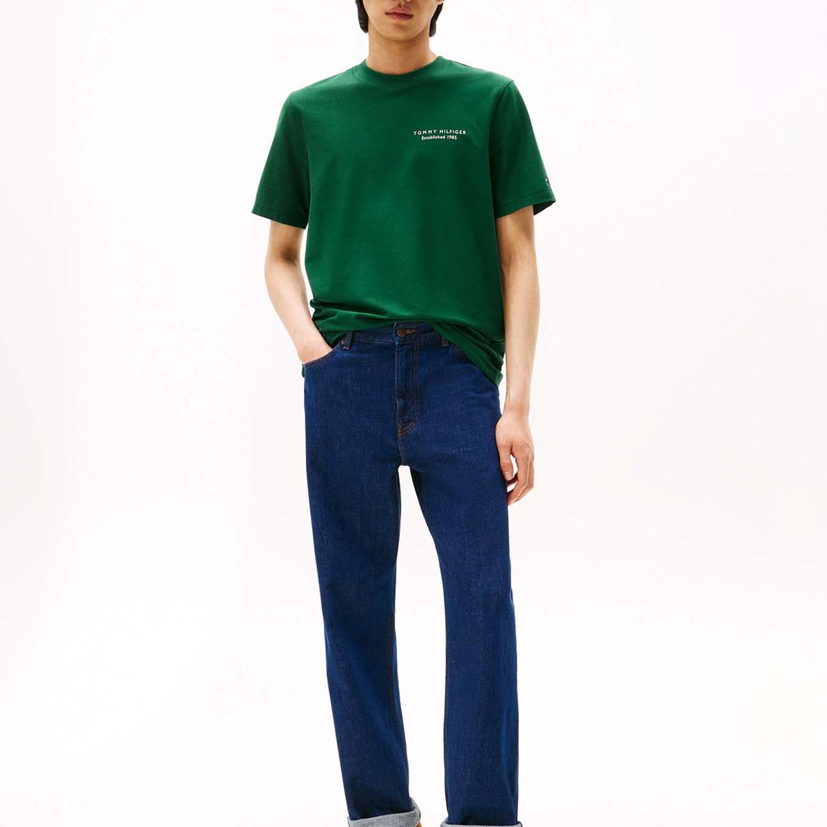 TOMMY HILFIGER - Polera Con Logo Estampado Verde Tommy Hilfiger