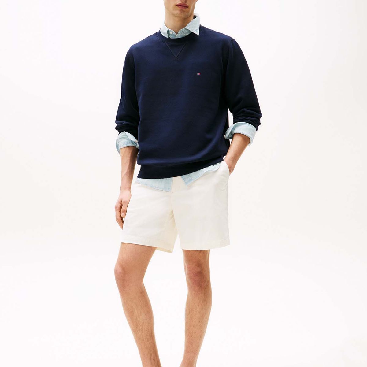 TOMMY HILFIGER - Polerón Essential Con Logo Azul Tommy Hilfiger