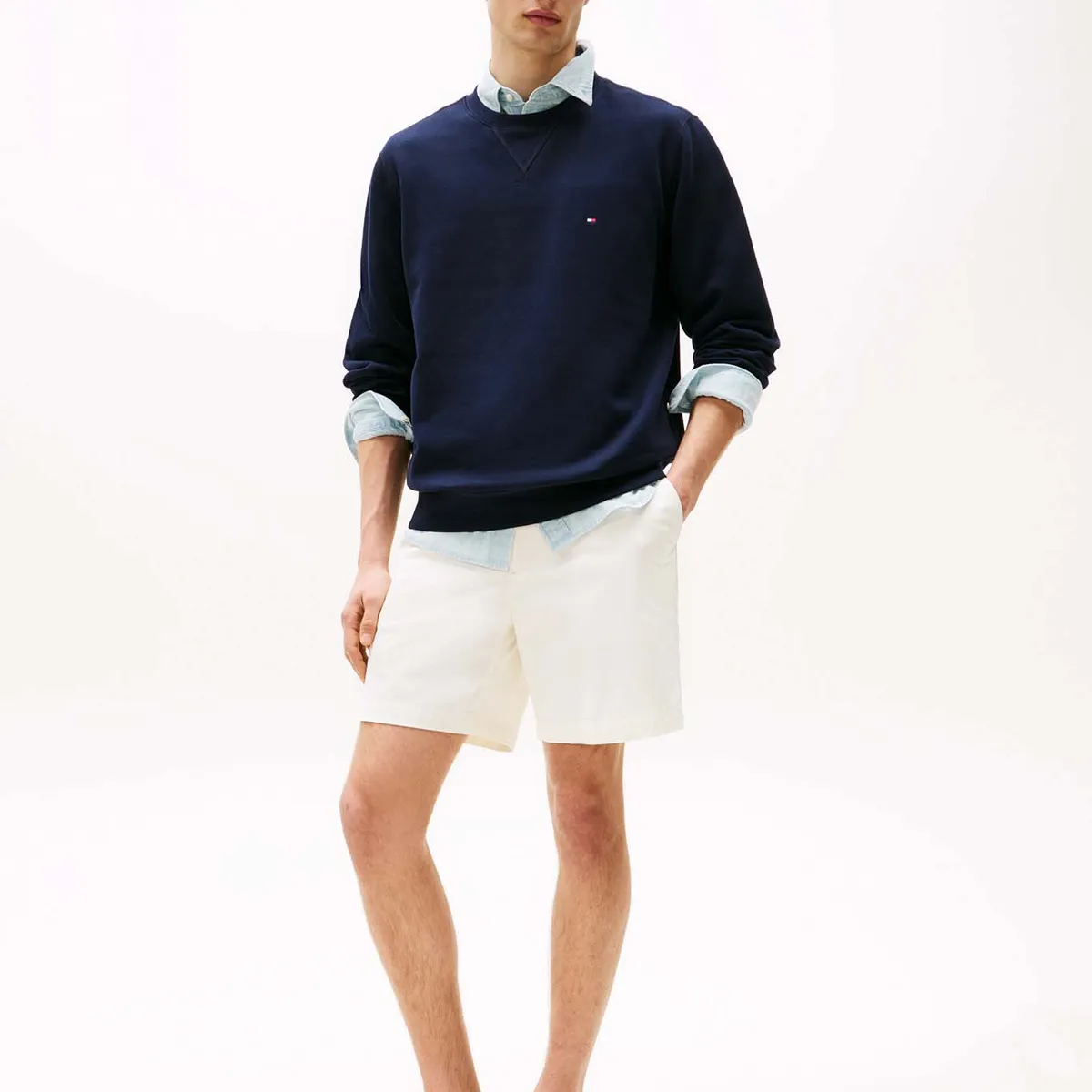 TOMMY HILFIGER - Polerón Essential Con Logo Azul Tommy Hilfiger