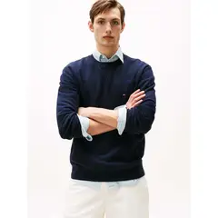 TOMMY HILFIGER - Polerón Essential Con Logo Azul