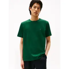 TOMMY HILFIGER - Polera Essential Cotton C-Neck Regular Verde