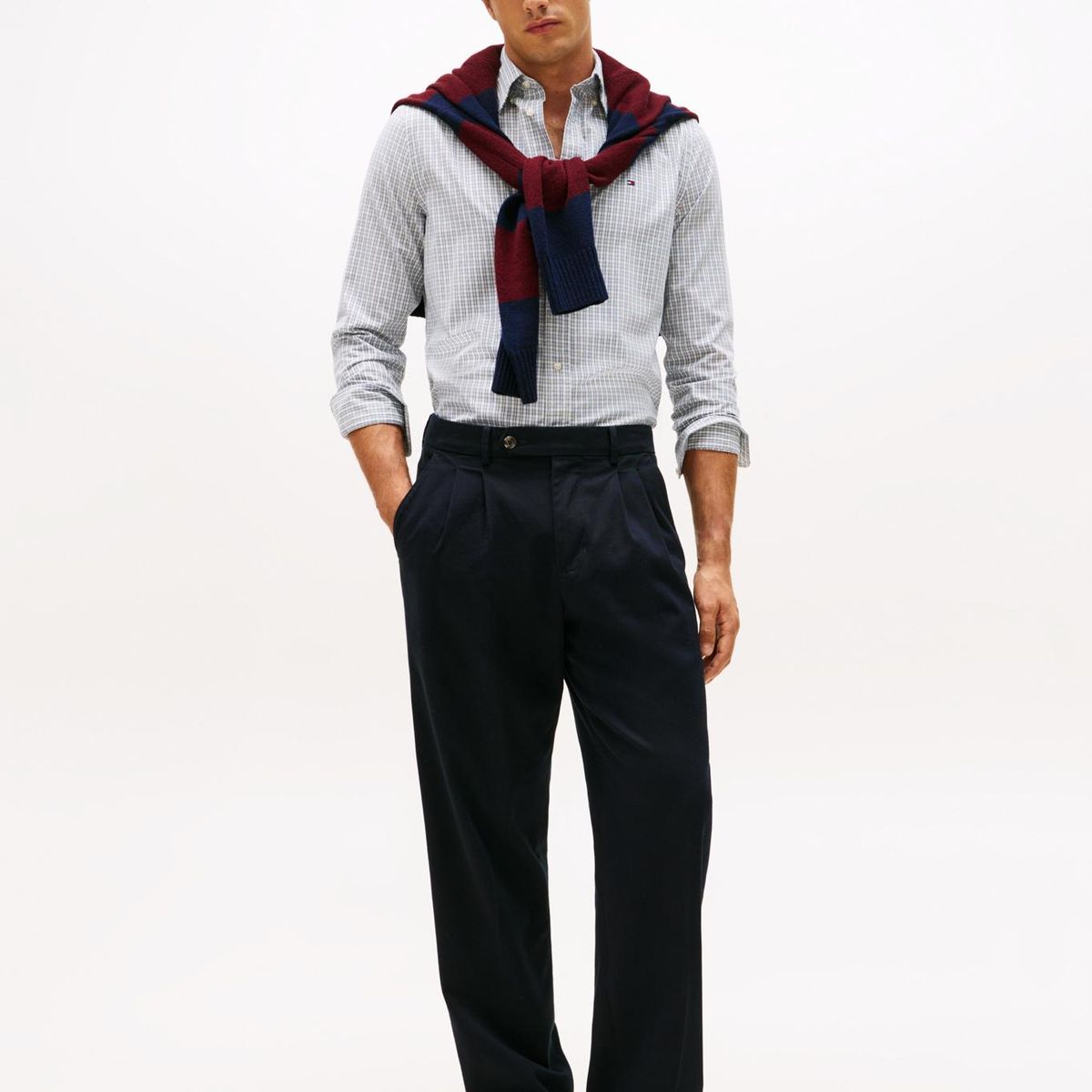 TOMMY HILFIGER - Camisa Th Flex De Corte Regular Azul Tommy Hilfiger