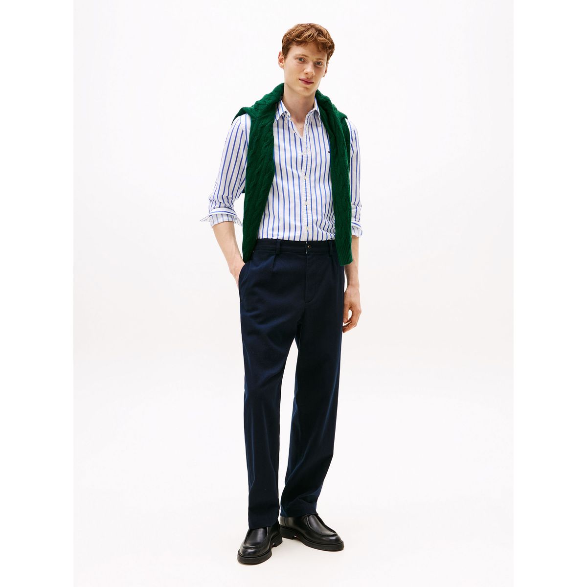 TOMMY HILFIGER - Camisa De Rayas Heritage Oxford Regular Fit Blanco Tommy Hilfiger