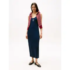 TOMMY HILFIGER - Vestido Slim Fit Con Diseño A Rayas Azul