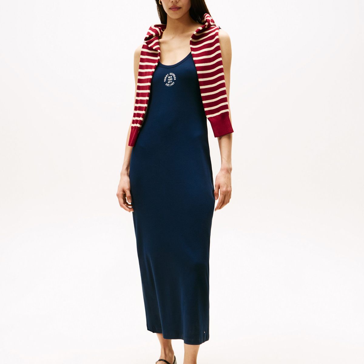 TOMMY HILFIGER - Vestido Slim Fit Con Diseño A Rayas Azul Tommy Hilfiger