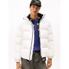 TOMMY HILFIGER - Parka Essential Acolchada Con Gorro Blanco Tommy Jeans