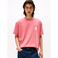 TOMMY HILFIGER - Polera Relaxed Fit Crest Logo Rosado Tommy Jeans