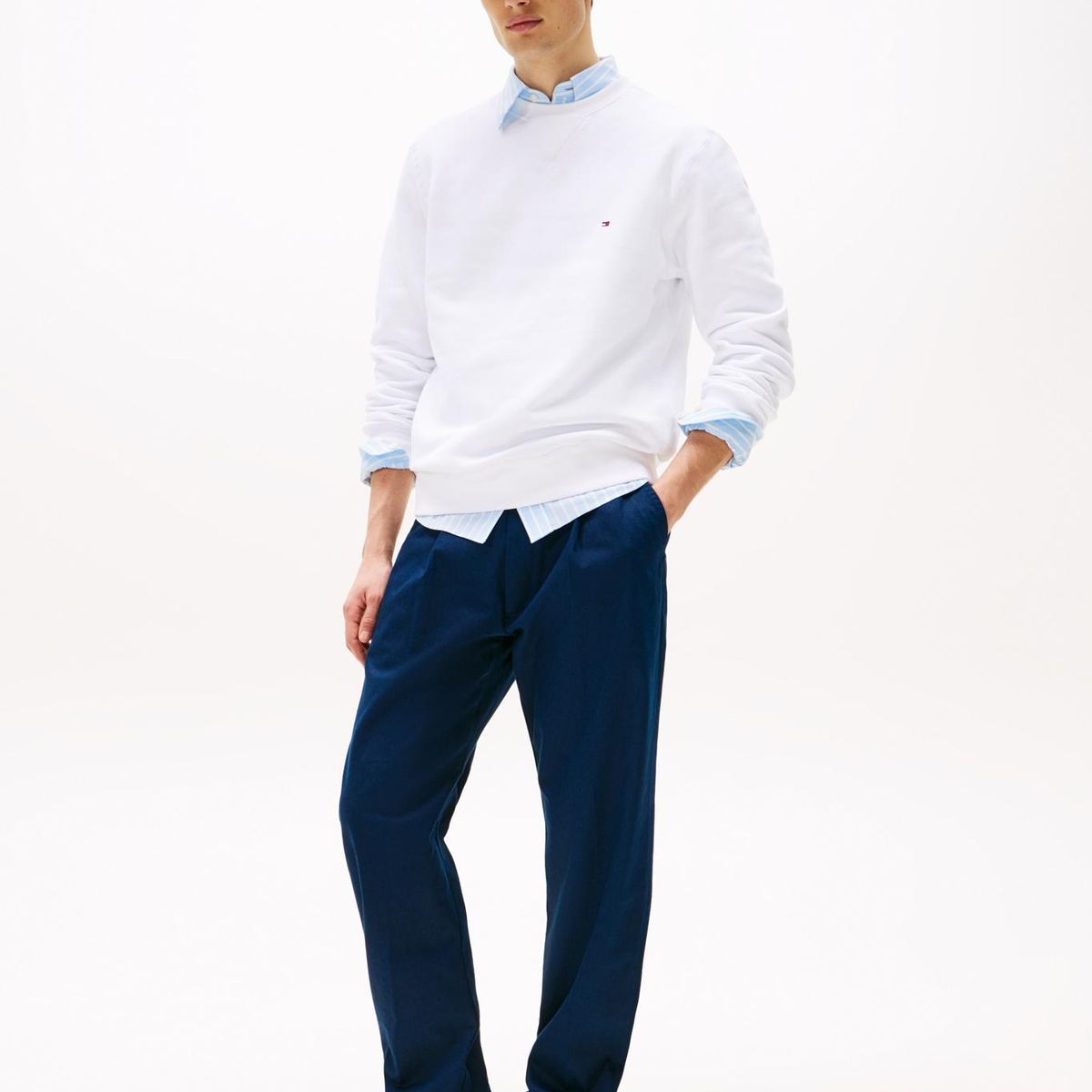 TOMMY HILFIGER - Polerón Essential Con Logo Blanco Tommy Hilfiger