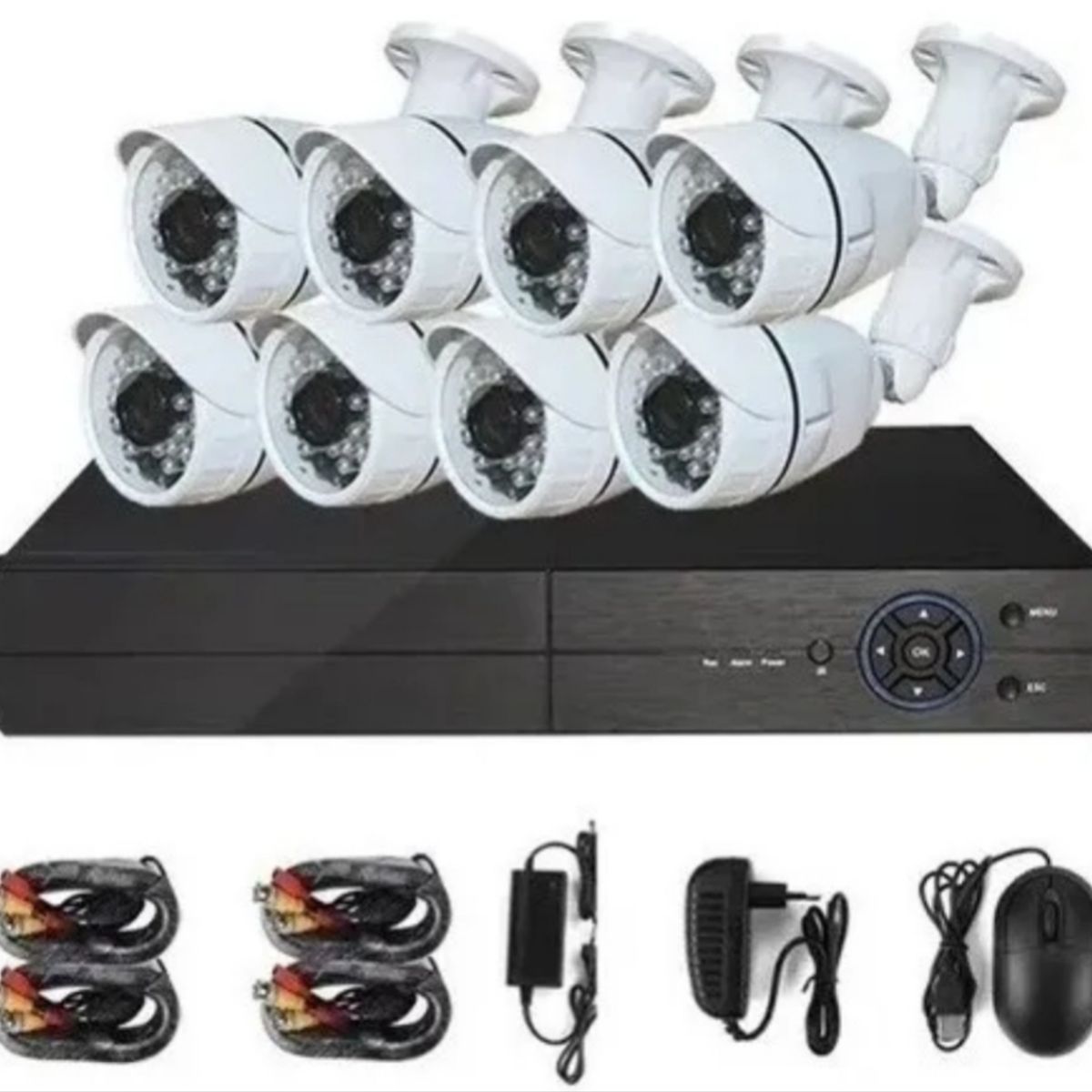 ARTIHOGAR - Kit Pro Cctv Pro 8 Cámaras Cerámica 2MP Ip 66 + Disco Duro 1 Terabyte  FULL HD