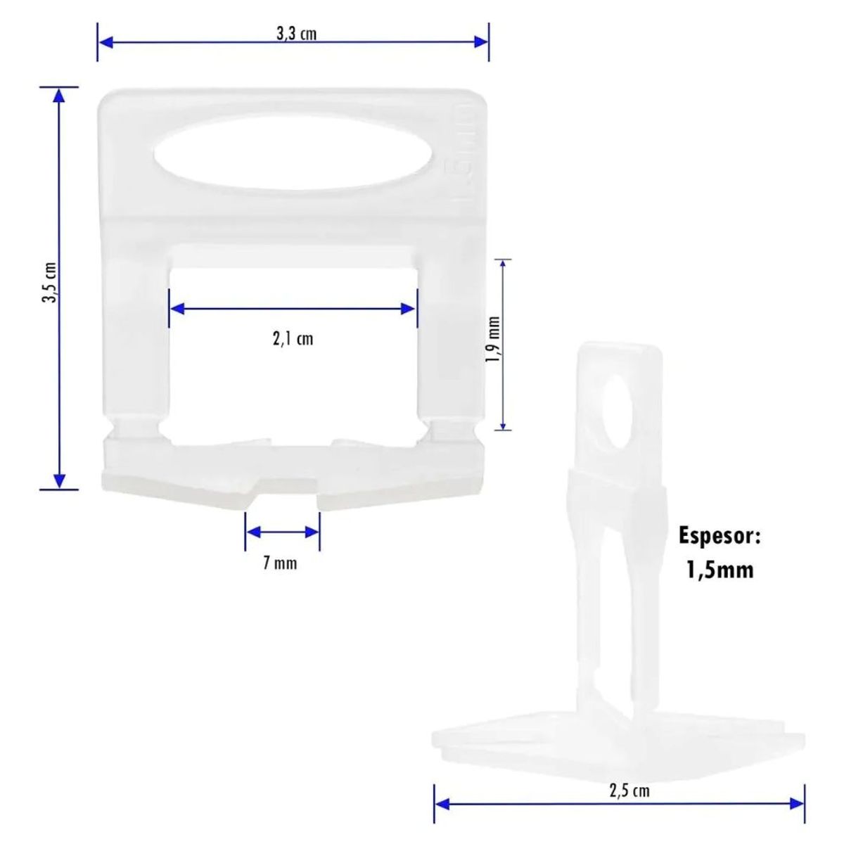 KAMASA - Clips Separador Nivelador De Cerámica 15mm  100pcs Kamasa