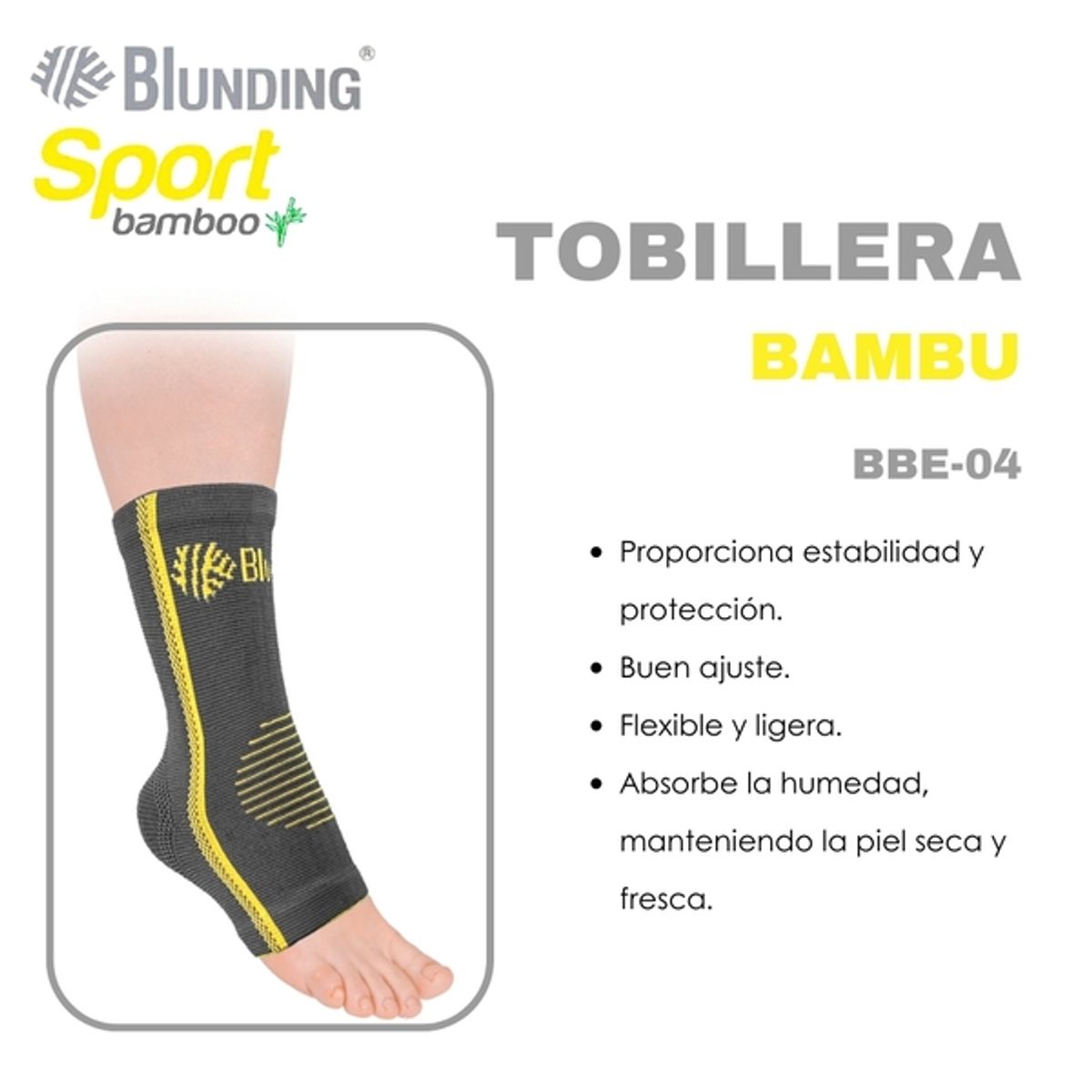 BLUNDING - TOBILLERA ELASTICADA DE BAMBU TALLA S