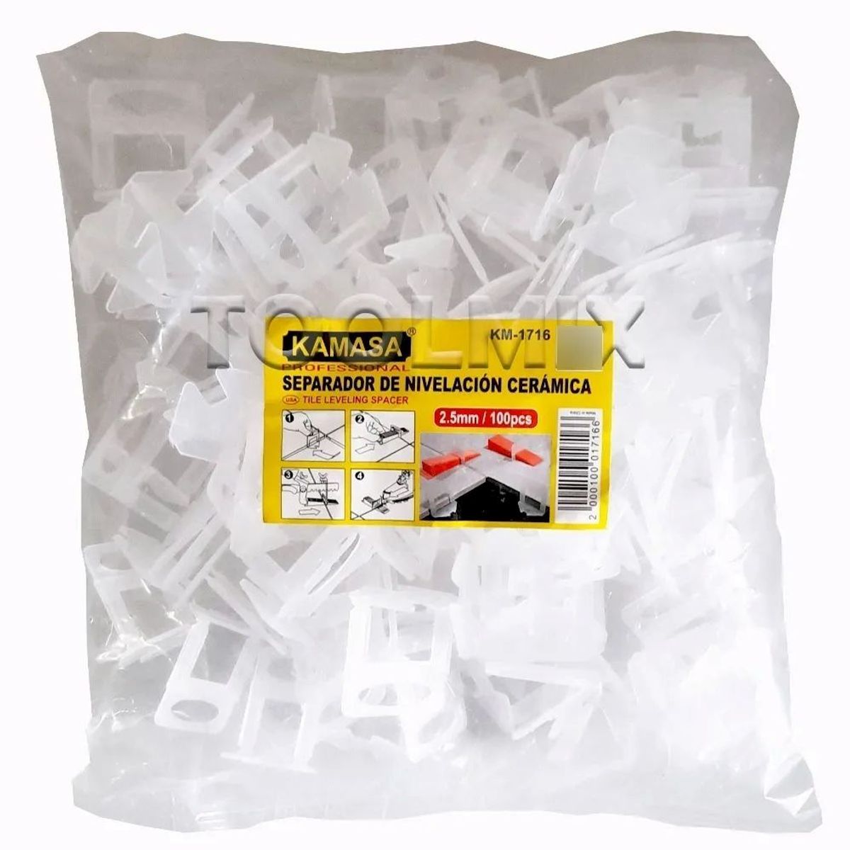 KAMASA - Clips Separador Nivelador De Cerámica 25mm  100pcs Kamasa