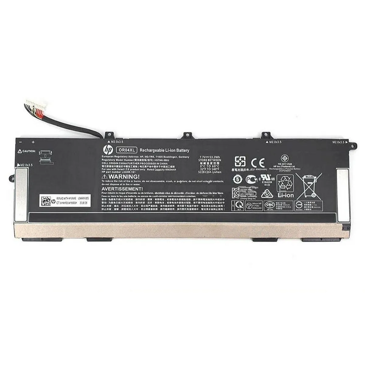 HP - Batería 4C 53Wh 3.45Ah Lithium-ion OR04XL