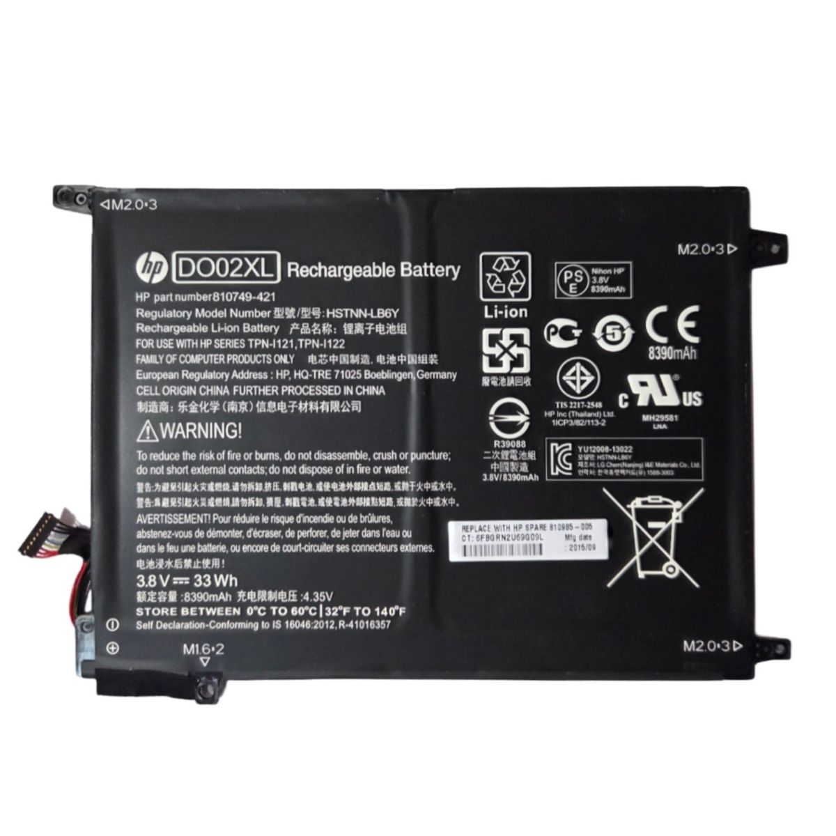 HP - Bateria 2C 33Wh 4.35Ah Lithium-ion DO02XL