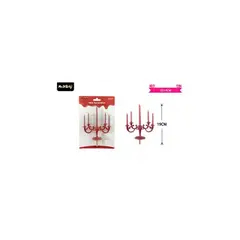 GENERICO - Velas candelabro rojo 5x19cm 5pcs