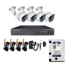 ARTIHOGAR - Kit Cctv 4 Cámaras 2 MP con Disco Duro 1 Terabyte 1080P