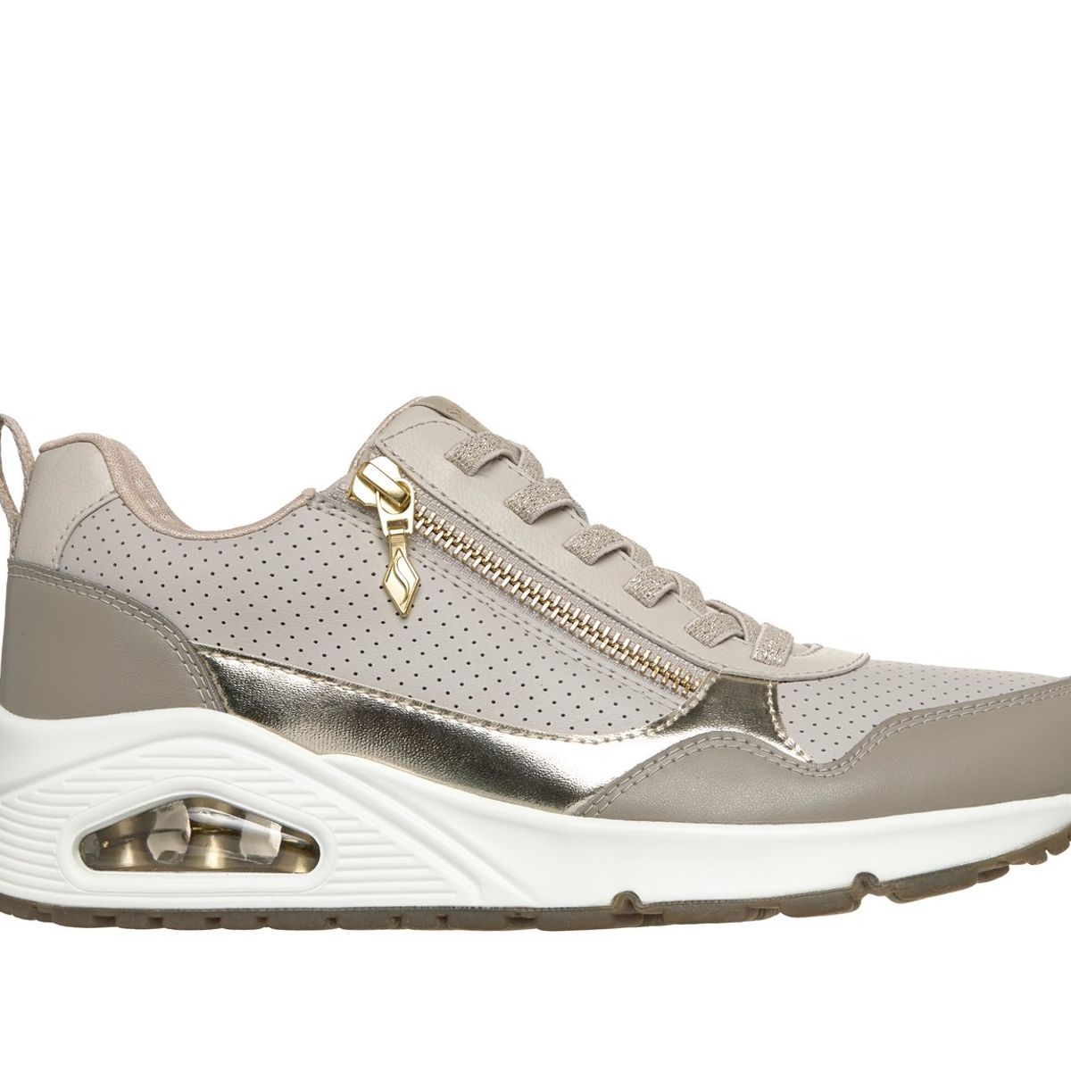 SKECHERS - Zapatillas Mujer Uno Metallic Sliders Gris Skechers