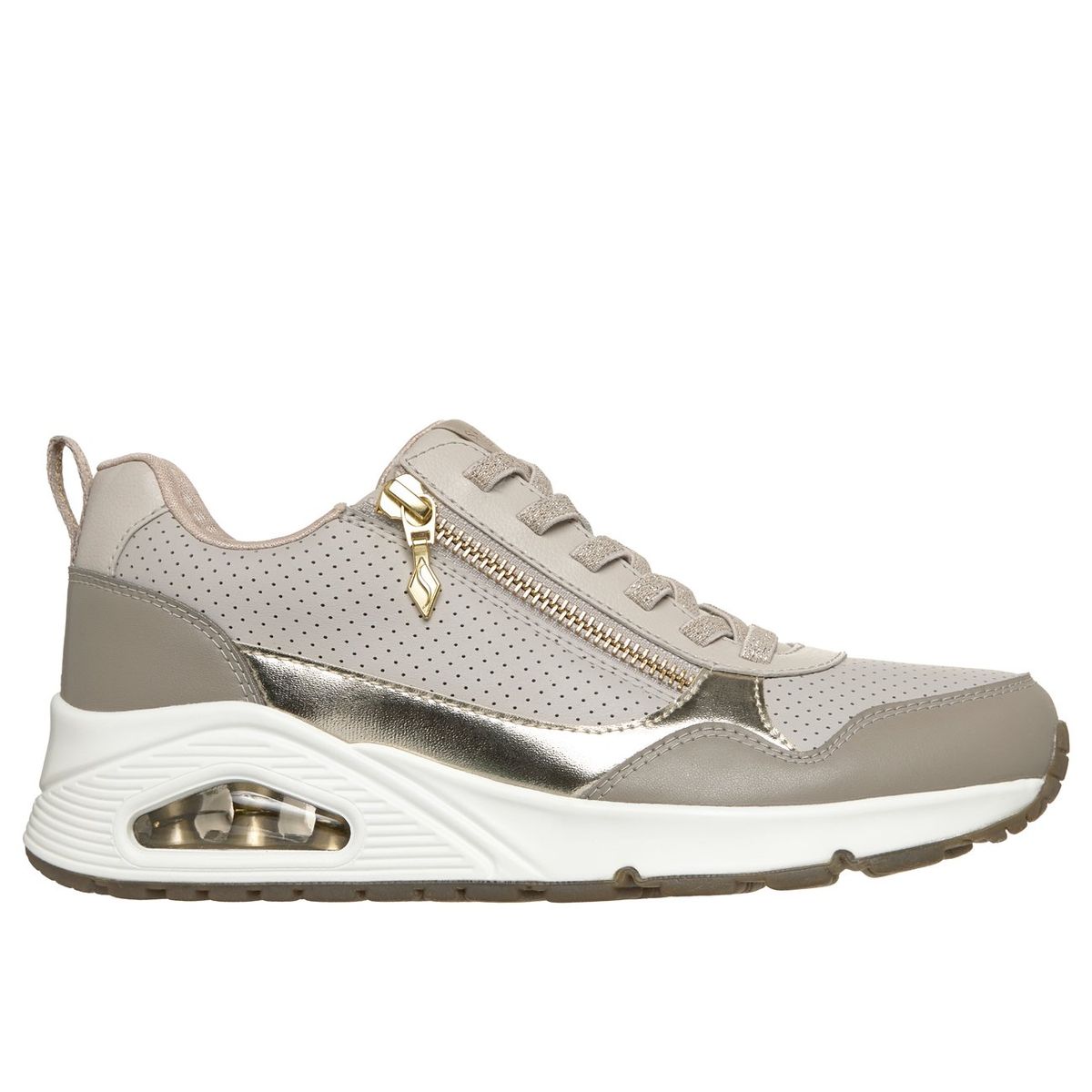 SKECHERS - Zapatillas Mujer Uno Metallic Sliders Gris Skechers