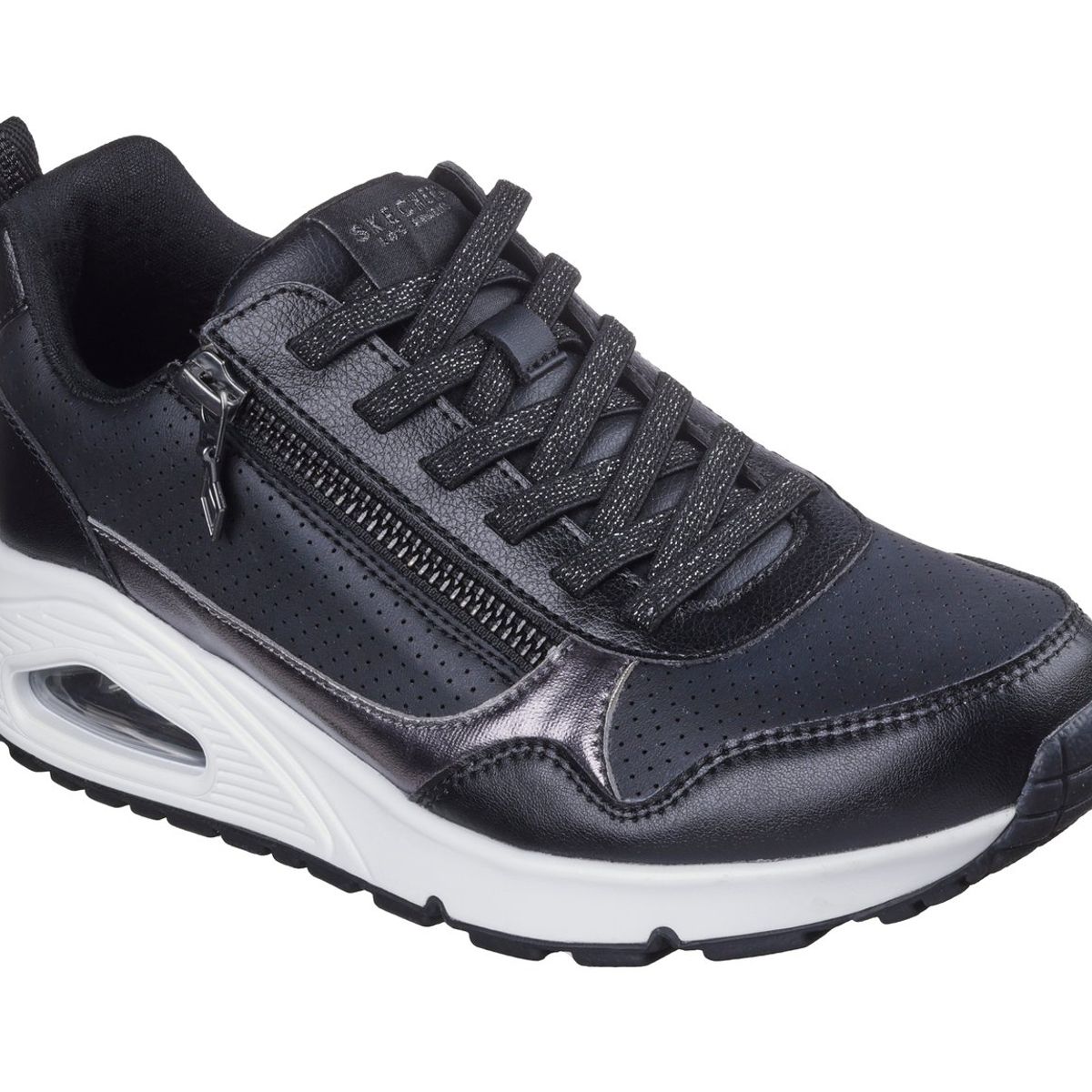 SKECHERS - Zapatillas Mujer Uno Metallic Sliders Negro Skechers
