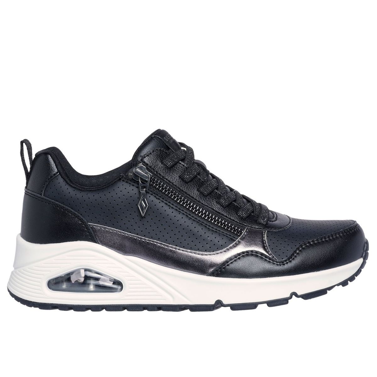 SKECHERS - Zapatillas Mujer Uno Metallic Sliders Negro Skechers