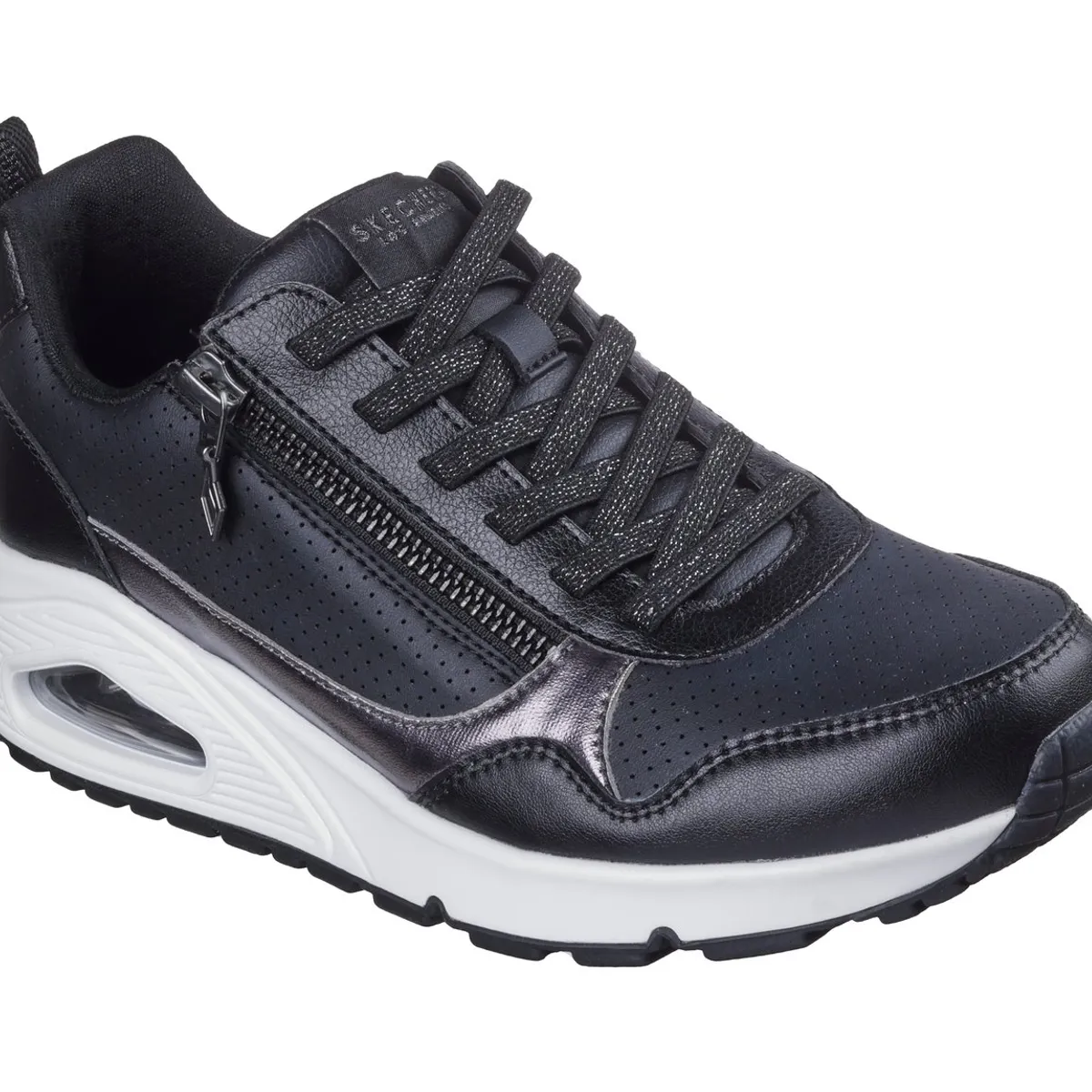 SKECHERS - Zapatillas Mujer Uno Metallic Sliders Negro Skechers