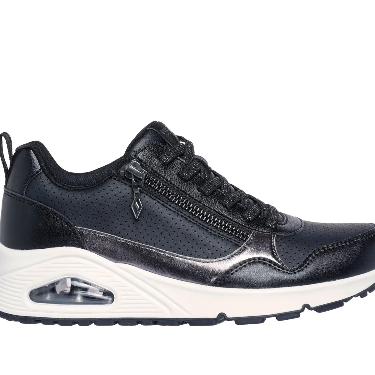 SKECHERS - Zapatillas Mujer Uno Metallic Sliders Negro Skechers