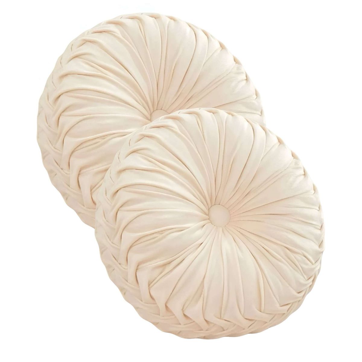 GENERICO - JUEGO DE 2 COJINES DECORATIVOS REDONDO ELEGANTE Y SOFISTICADO