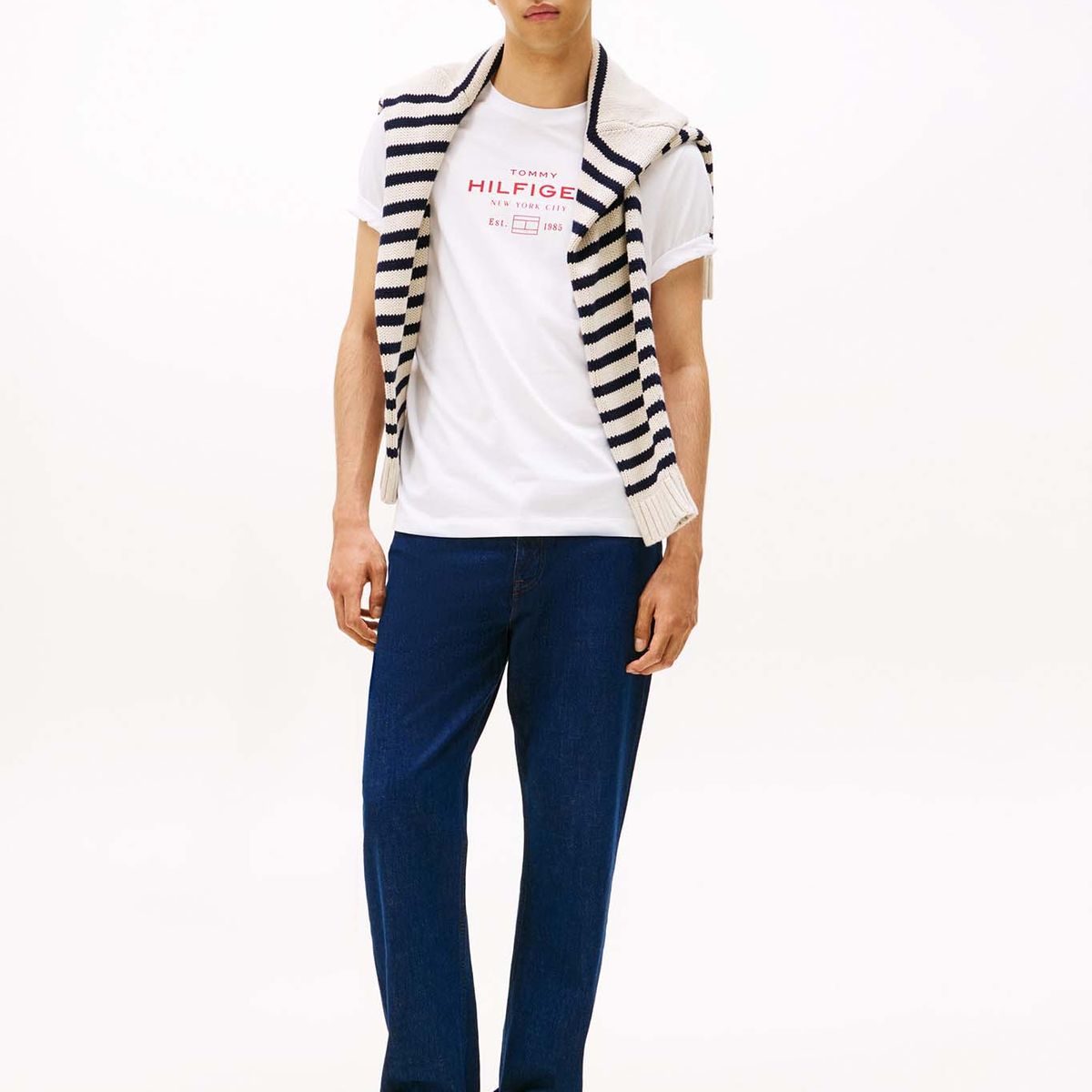 TOMMY HILFIGER - Polera Stack Graphic Logo Blanco Tommy Hilfiger