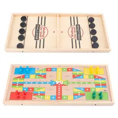 ABC - Juego de Mesa 2 en 1 de Madera Juegos Clásicos Familiares
